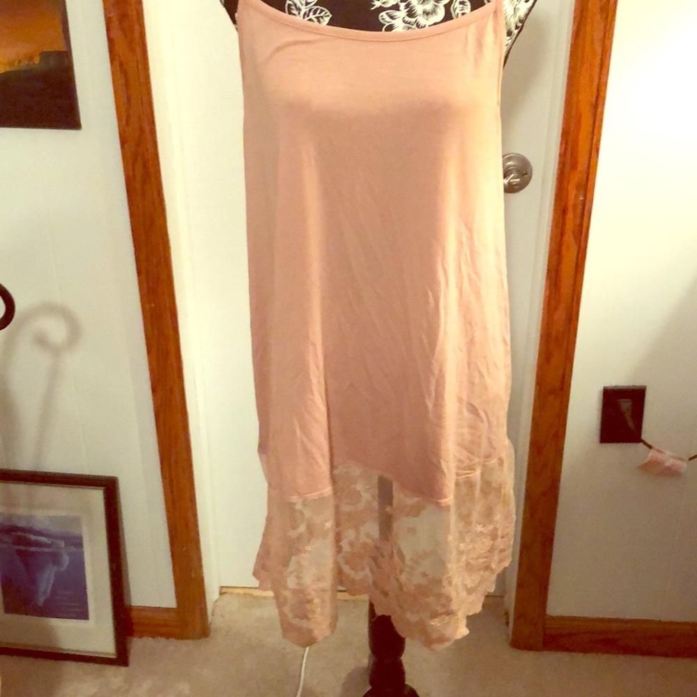 Blush cami with lace accent